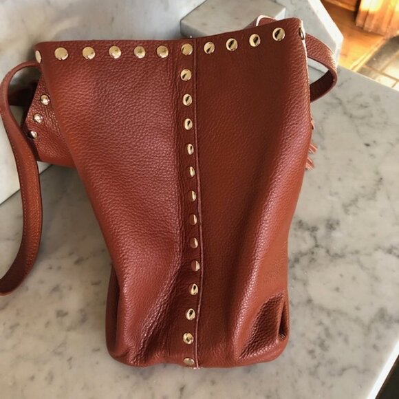 LAGGO Remy British Tan Leather Gold Studded Tassel Tote Bag NWOT - Picture 16 of 17